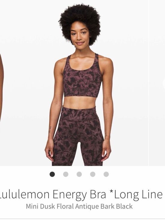 lululemon athletica Other - lululemon Long-Line Energy Bra in Antique Bark Floral Black - 4